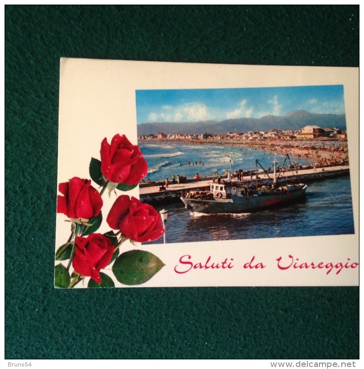 Cartolina Saluti Da Viareggio Peschereccio Rose  Viaggiata 1977 - Viareggio