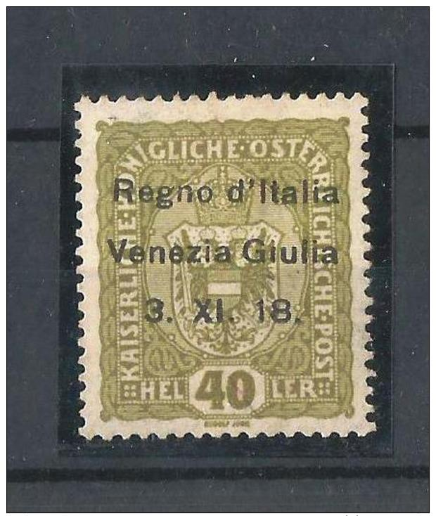 AUSTRIA , ITALIA OCUPACION, VENECIA GIULIA 1919.  SELLO DE AUSTRIA DE 1916-18 CON SOBRECARGA,NUEVO - Nuevos