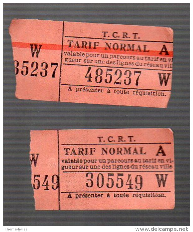 (TOULOUSE, Haute Garonne)TCRT  Ticket BUS Tarif Normal Lot De 2 Tickets  (PPP3739) - Europe