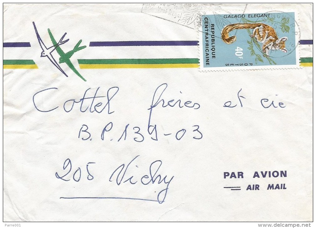 Centrafrique RCA CAR 1972 Bangui Needle-clawed Bushbaby Galago Elegantulus Ape Monkey Cover - Centraal-Afrikaanse Republiek