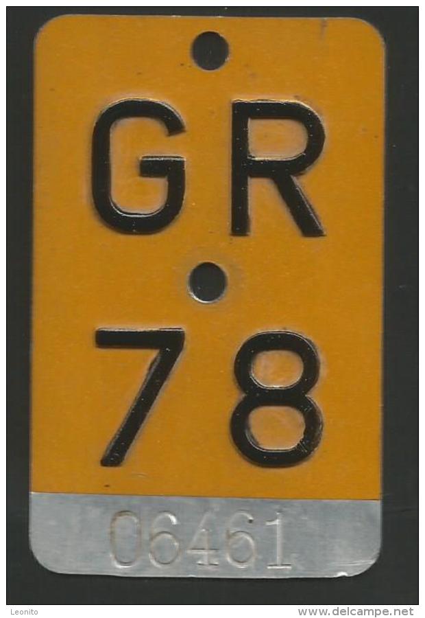 Velonummer Mofanummer Graubünden GR 78 - Number Plates