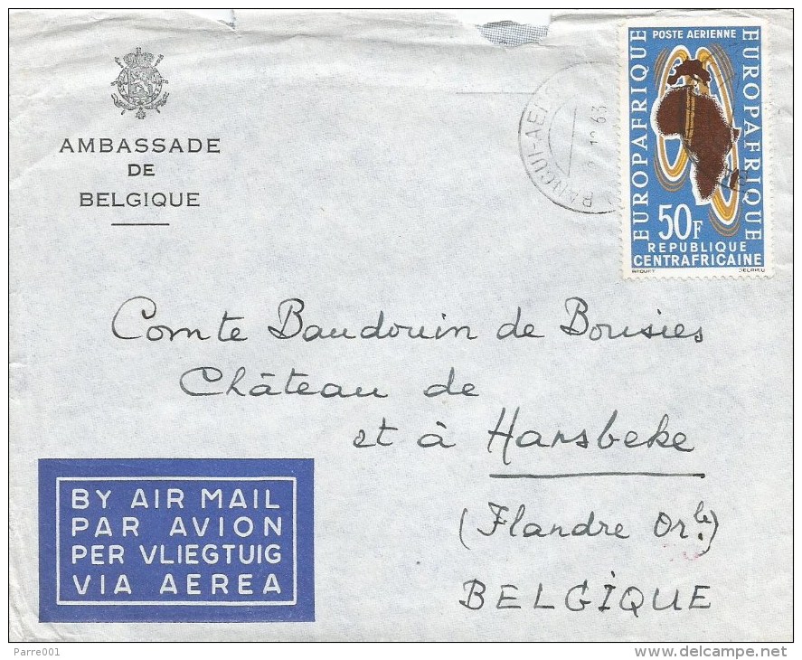 Centrafrique RCA CAR 1963 Bangui Aeroport Economic Cooperation EUROPAFRIQUE Map Cover - Centraal-Afrikaanse Republiek