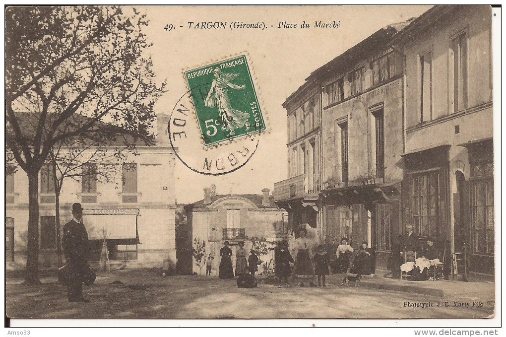 5059. CPA 33 TARGON. PLACE DU MARCHE. - Autres & Non Classés