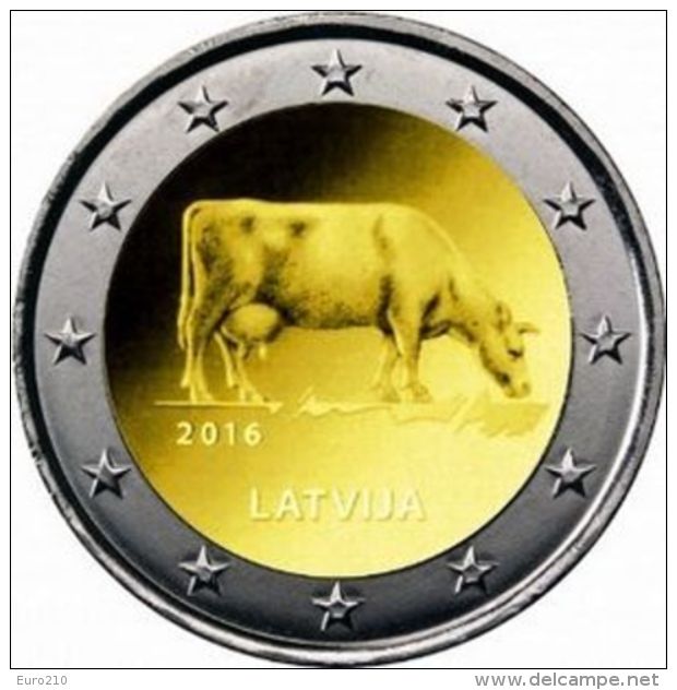 LETTLAND 2 Euro 2016 "Milchwirtschaft" Aus Rolle - Sofort Lieferbar - Lettland