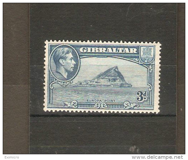 GIBRALTAR 1938 3d Light Blue SG 125 Perf 13½ MOUNTED MINT Cat £38 - Gibraltar