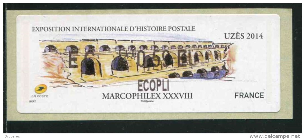 Timbre** De Dist. De 2014 "EC ***0,59  € - ECOPLI -  Eposition Internationale D'Histoire Postale -UZES" - 2010-... Vignettes Illustrées