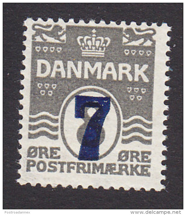 Denmark, Scott #181, Mint Never Hinged, Number Surcharged, Issued 1926 - Unused Stamps