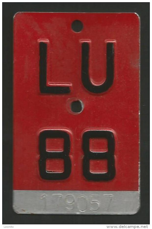 Velonummer Luzern LU 88 - Plaques D'immatriculation