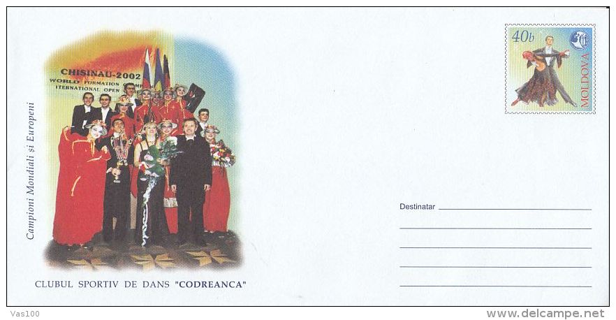 CODREANCA SPORTS DANCE CLUB, COVER STATIONERY, ENTIER POSTAL, 2003, MOLDOVA - Moldova