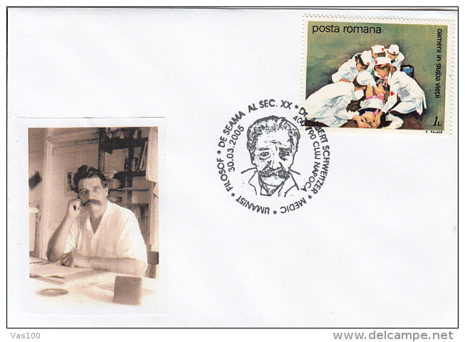 ALBERT SCHWEITZER, SPECIAL COVER, 2005, ROMANIA - Albert Schweitzer