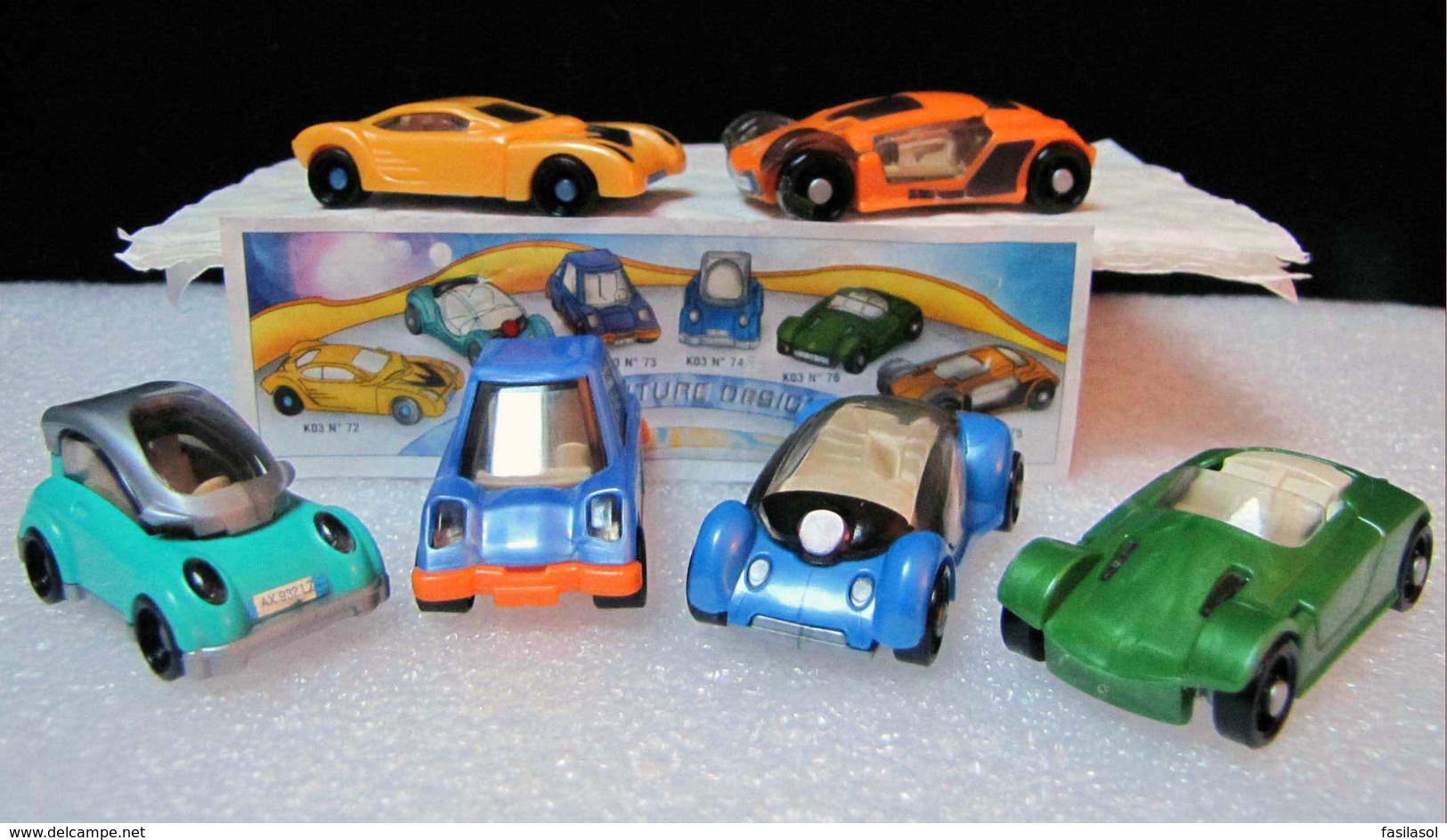 Kinder 2002 : Série 6 Auto Future Design : K03n71 à K03n76 Avec 3 BPZ - Lots