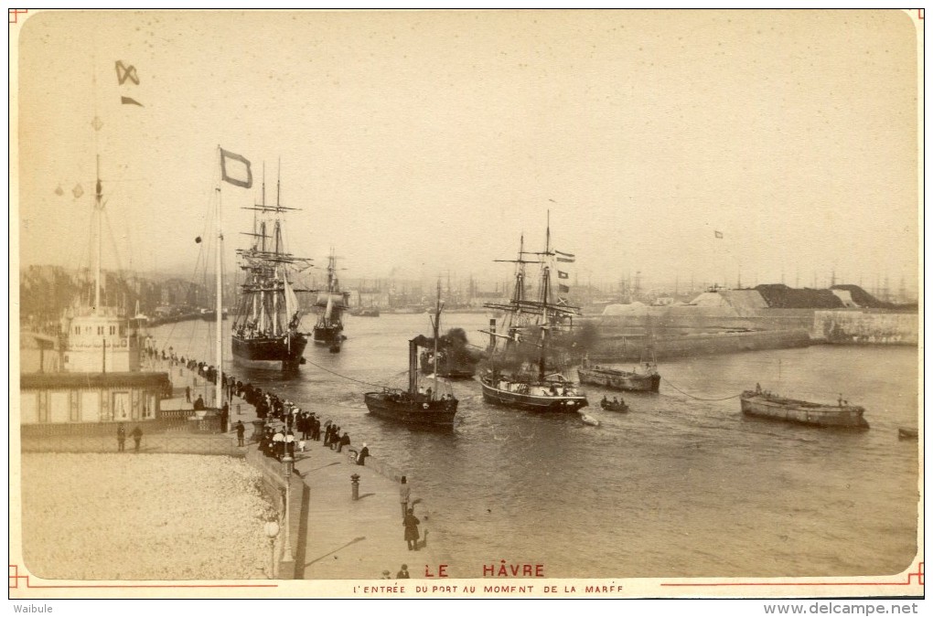 Le Hâvre "entrée Au Port" CDV XIXe S. (16 X 10.5) Bords Découpés Légèrement - Other & Unclassified