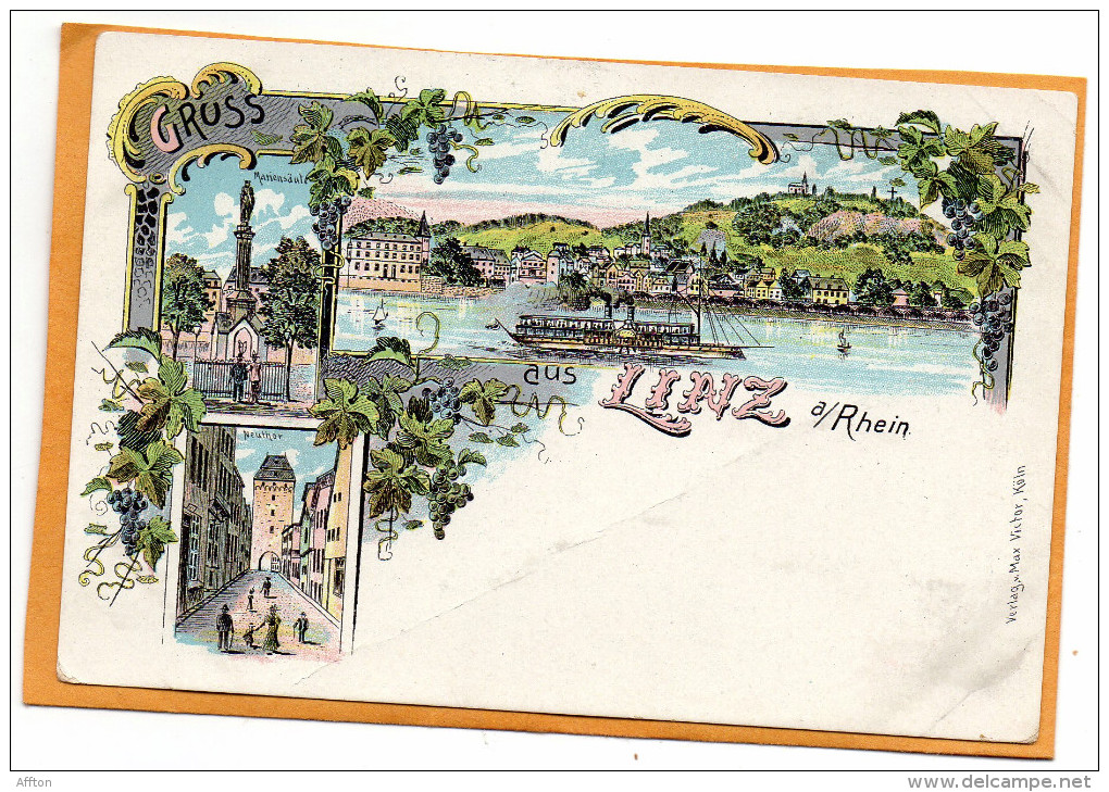 Gruss Aus Linz Am Rhein Germany 1898 Postcard - Linz A. Rhein