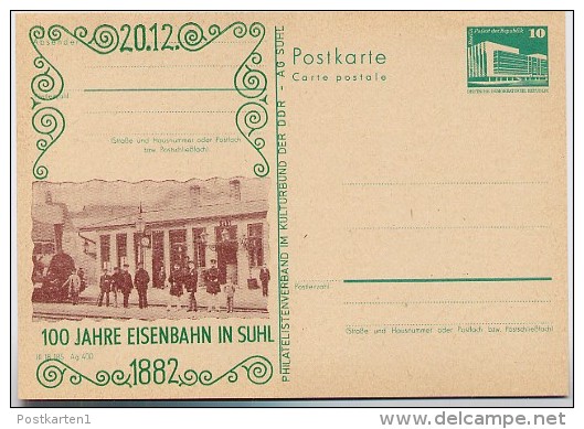 DDR P84-13-82 C11 Postkarte Zudruck 100 J. EISENBAHN SUHL 1982 - Privatpostkarten - Ungebraucht