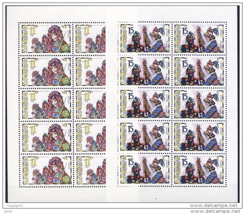 1998 Europa 2 Bloc Feuillet De 10 Timbres Carnaval Et Chevauchée Du Roi YT 177 178 - Blocs-feuillets