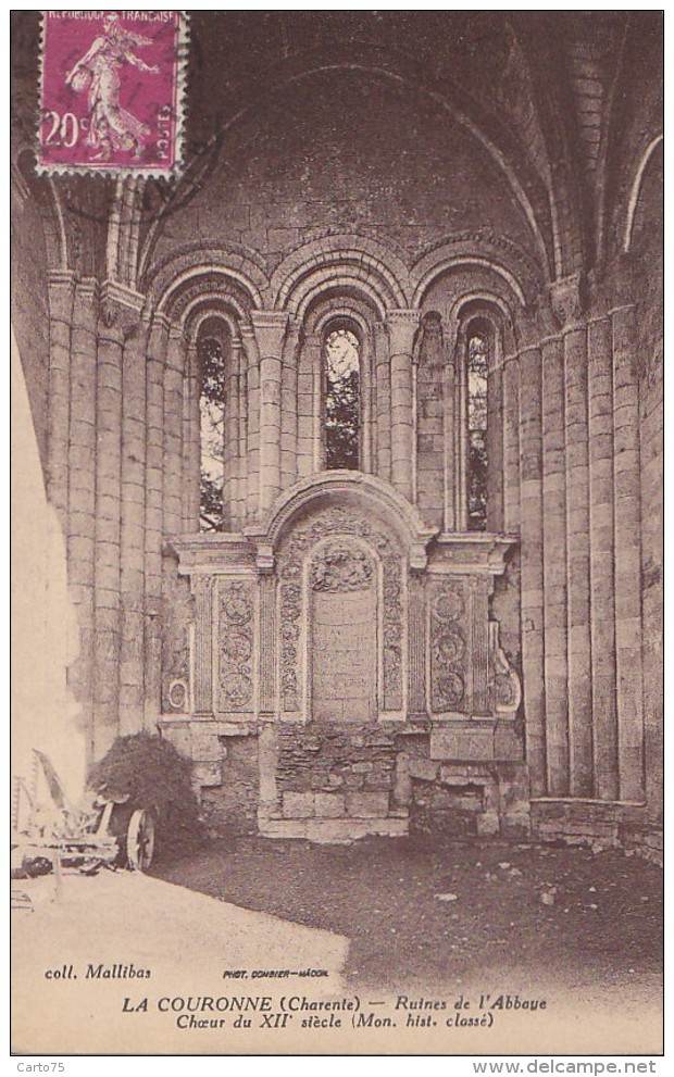 La Couronne 16 - Ruines De L'Abbaye - Choeur - Agriculture Matériel - Cachet 1934 - Autres & Non Classés