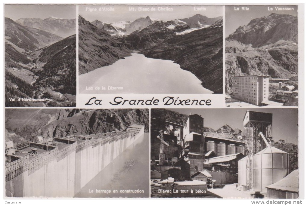 SUISSE,HELVETIA,SWISS,SWITZERLAND,SCWEIZ,SVIZZERA, VALAIS,HEREMENCE,barrage ,grande Dixence,PHOTO MONTAGE - Hérémence