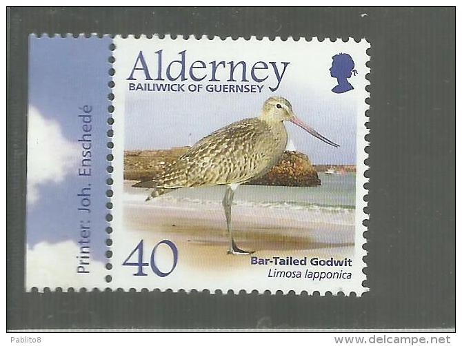 ALDERNEY 2005 FAUNA AVICOLA MIGRATING WADERS BIRDS UCCELLI MIGRANTI TRAMPOLIERI 40p Bar-tailed Godwit MNH - Alderney
