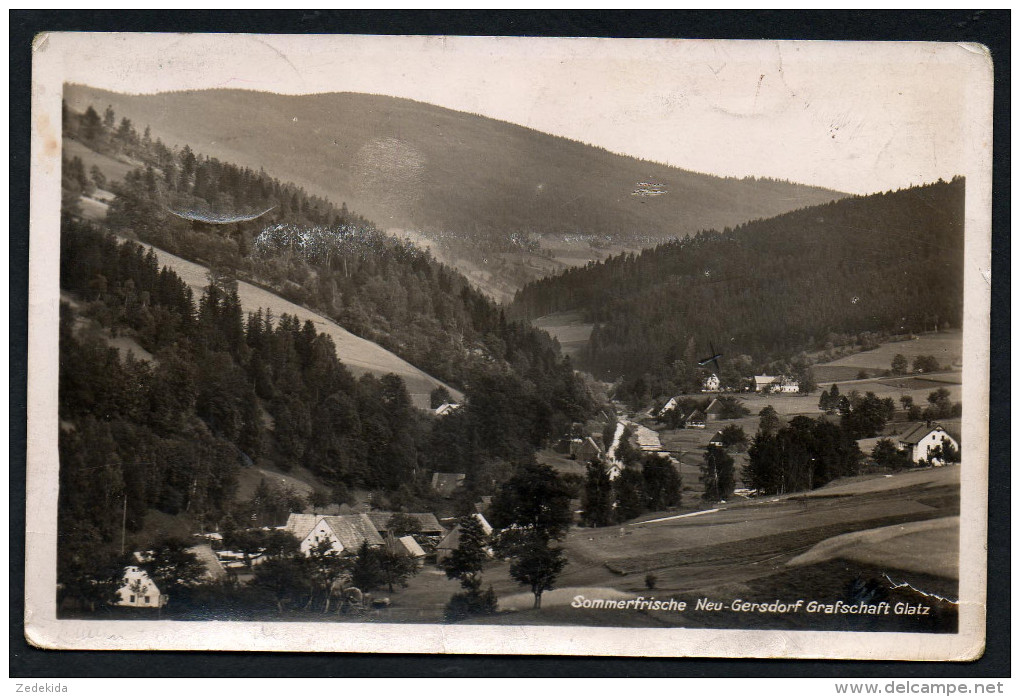 5460 - Alte Foto Ansichtskarte - Neu Gersdorf Grafschaft Glatz K&#322;odzko - Gel 1937 Nach Breslau - Schlesien