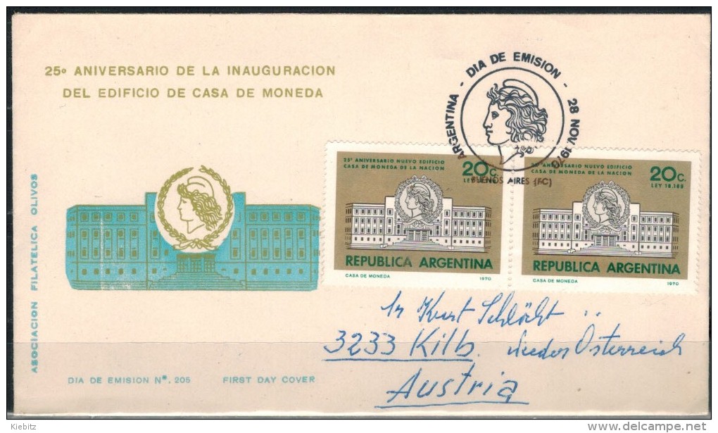 ARGENTINIEN 1970 - FDC Mit  MiNr: 1074 Used - FDC