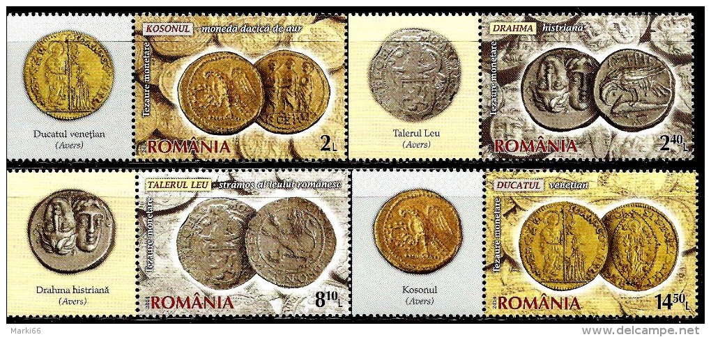 Romania - 2014 - Coin Hoards - Numismatic Collection Of National Bank - Mint Stamp Set (with Different Coupons) - Nuovi
