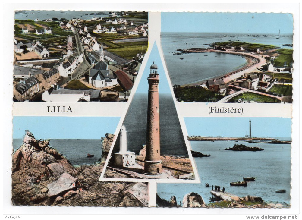 PLOUGUERNEAU--LILIA-1966-Multivues (vue Aérienne,phare,plage),cpsm 15 X 10 N° 1C éd Combier - Plouguerneau