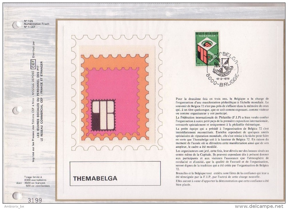 Carte Max CEF 1746 Themabelga - 1971-1980