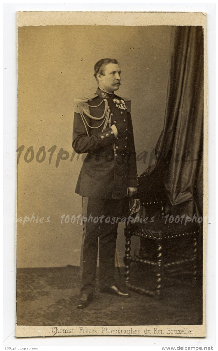 CDV Ghémar Frères, Photographes Du Roi, Bruxelles. Portrait D&#039;un Militaire. - Autres & Non Classés