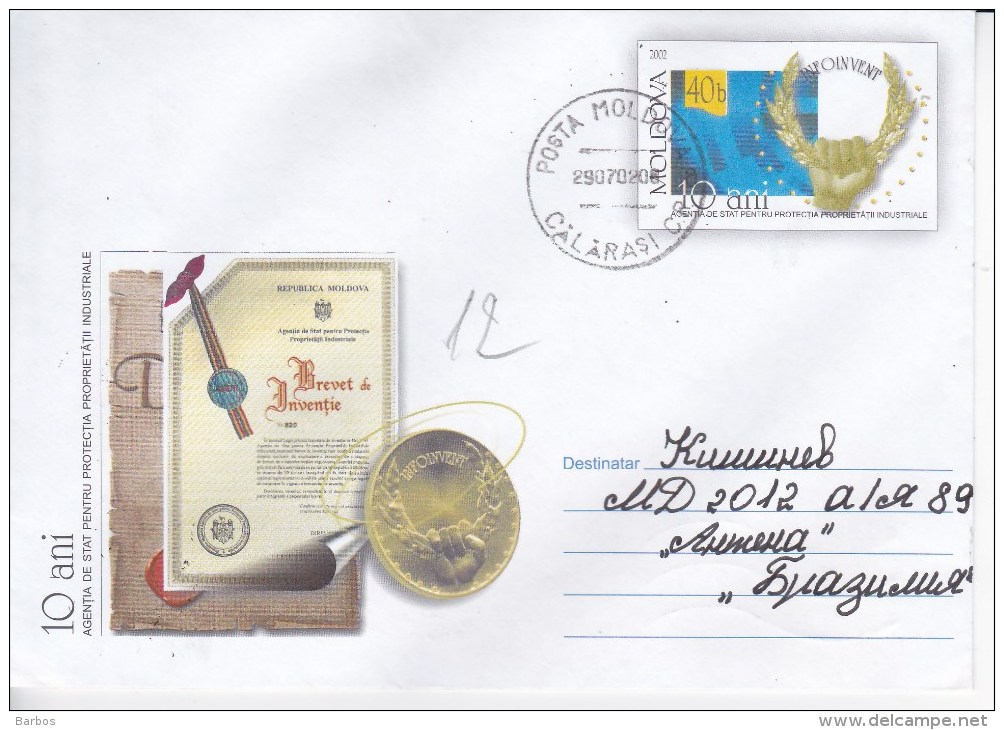 MOLDOVA  MOLDAVIE  MOLDAWIEN   MOLDAU ,  2002 ,  Pre-paid Envelope  ; AGEPI-10  Years ; Ganzache - Moldova