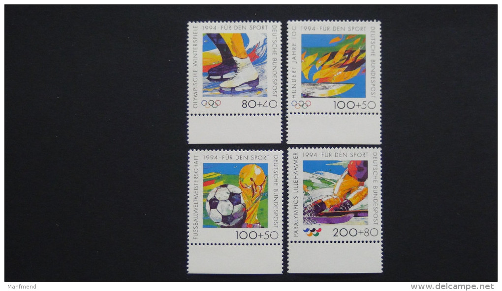 Germany - 1994 - Mi1717-20 - Yt:1545-8**MNH - Look Scan - Unused Stamps