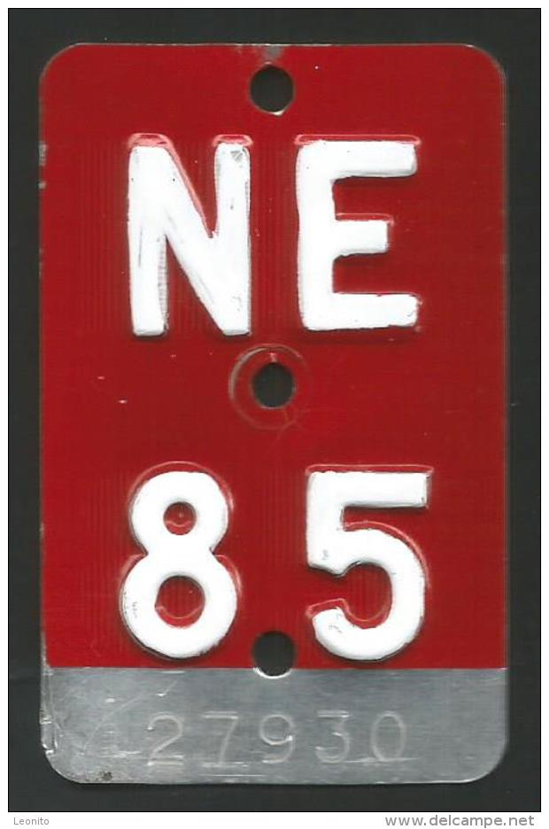 Velonummer Neuenburg NE 85 - Number Plates