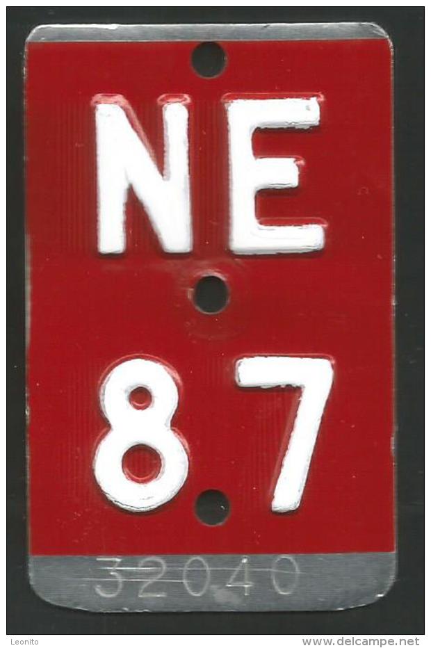 Velonummer Neuenburg NE 87 - Plaques D'immatriculation