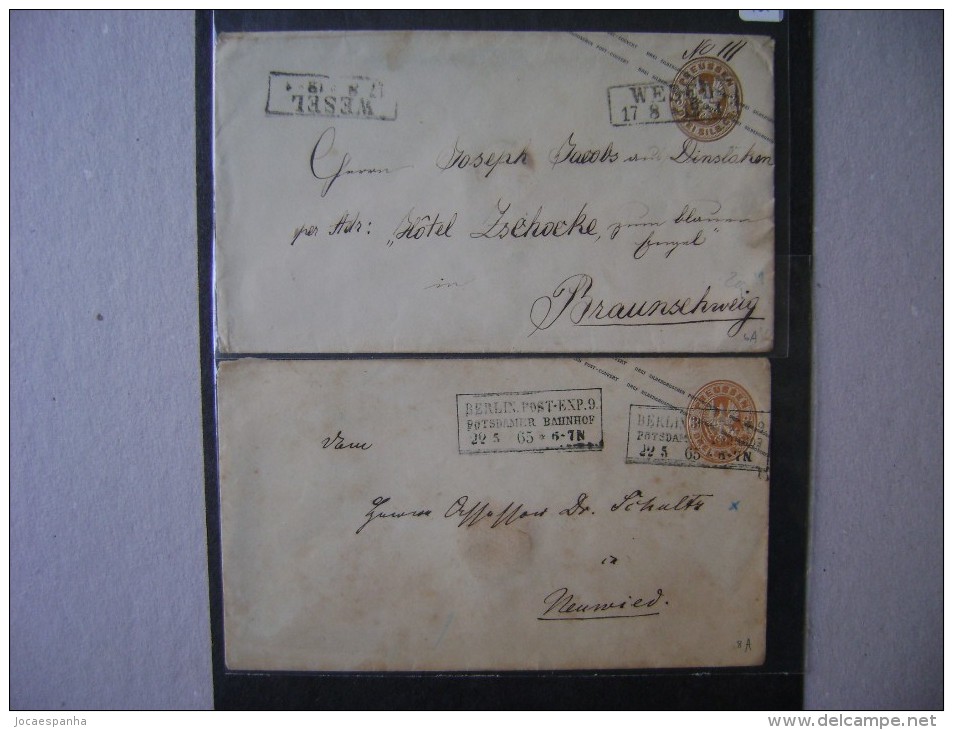 PRUSSIA - 2 LETTERS SENT AS - Entiers Postaux