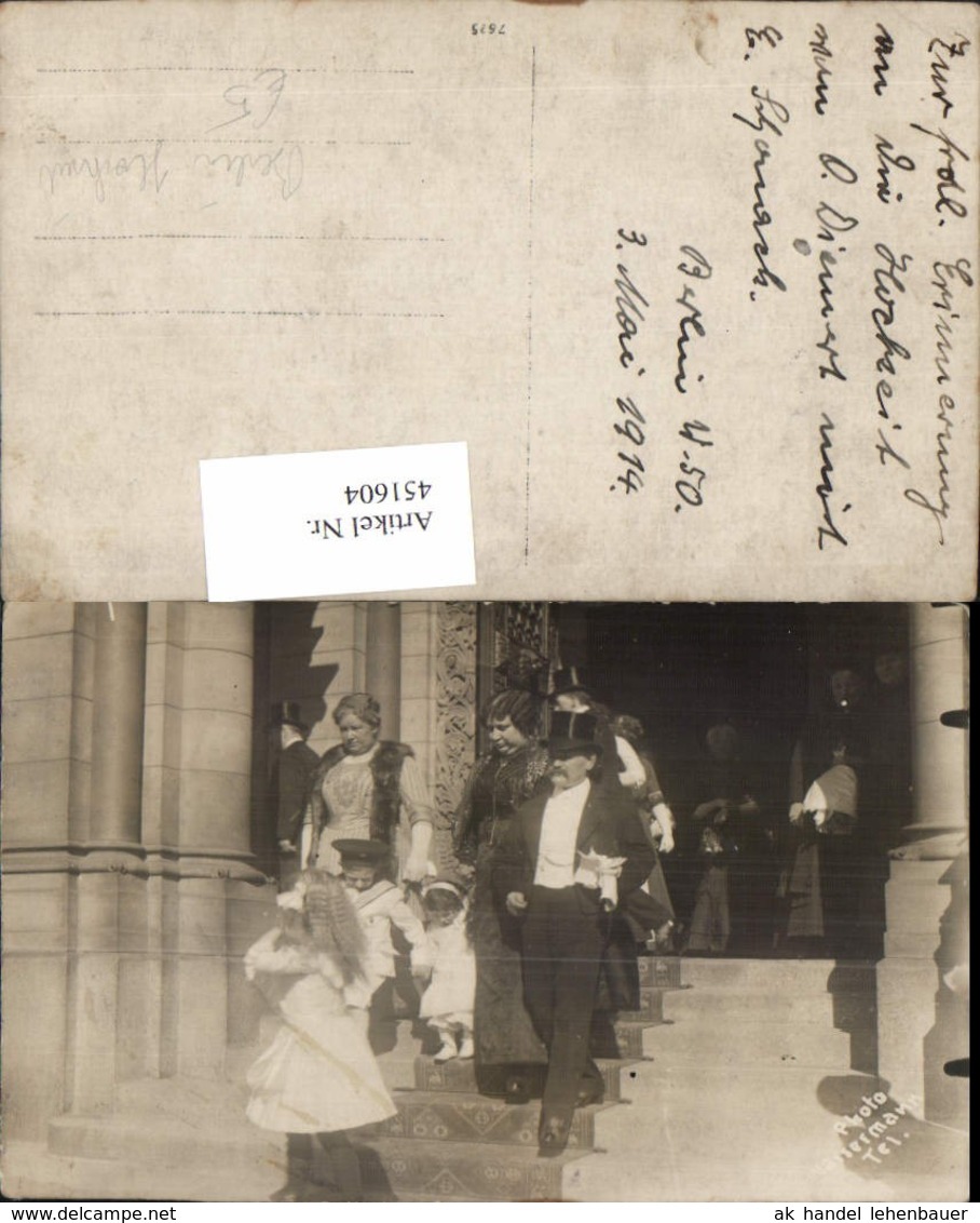 451604,Foto AK Berlin 1914 Hochzeit Brautpaar Kinder - Hochzeiten