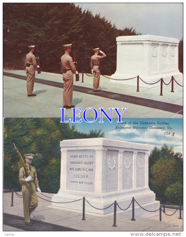 2 CPSM  9X14 Des ETATS UNIS  - TOMB Of The UNKNOWN SOLDIER - ARLINGTON NATIONAL CEMETERY - Arlington