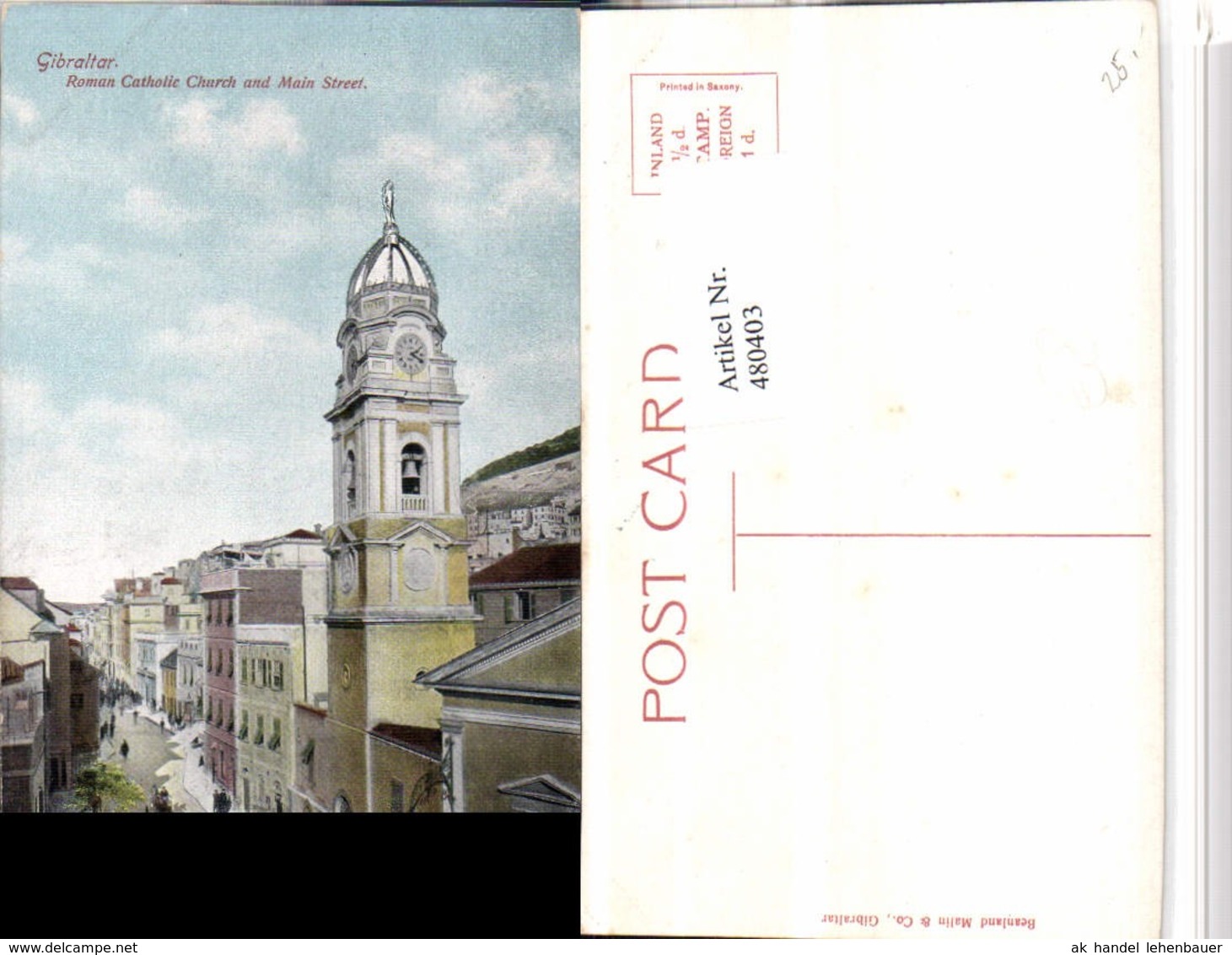480403,Gibraltar Roman Catholic Church And Main Street Kirche - Gibraltar