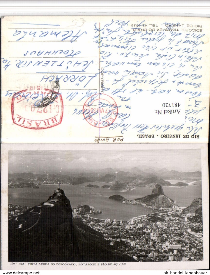 481720,Brazil Rio De Janeiro Vista Aerea Do Corcovado Totale - Sonstige & Ohne Zuordnung