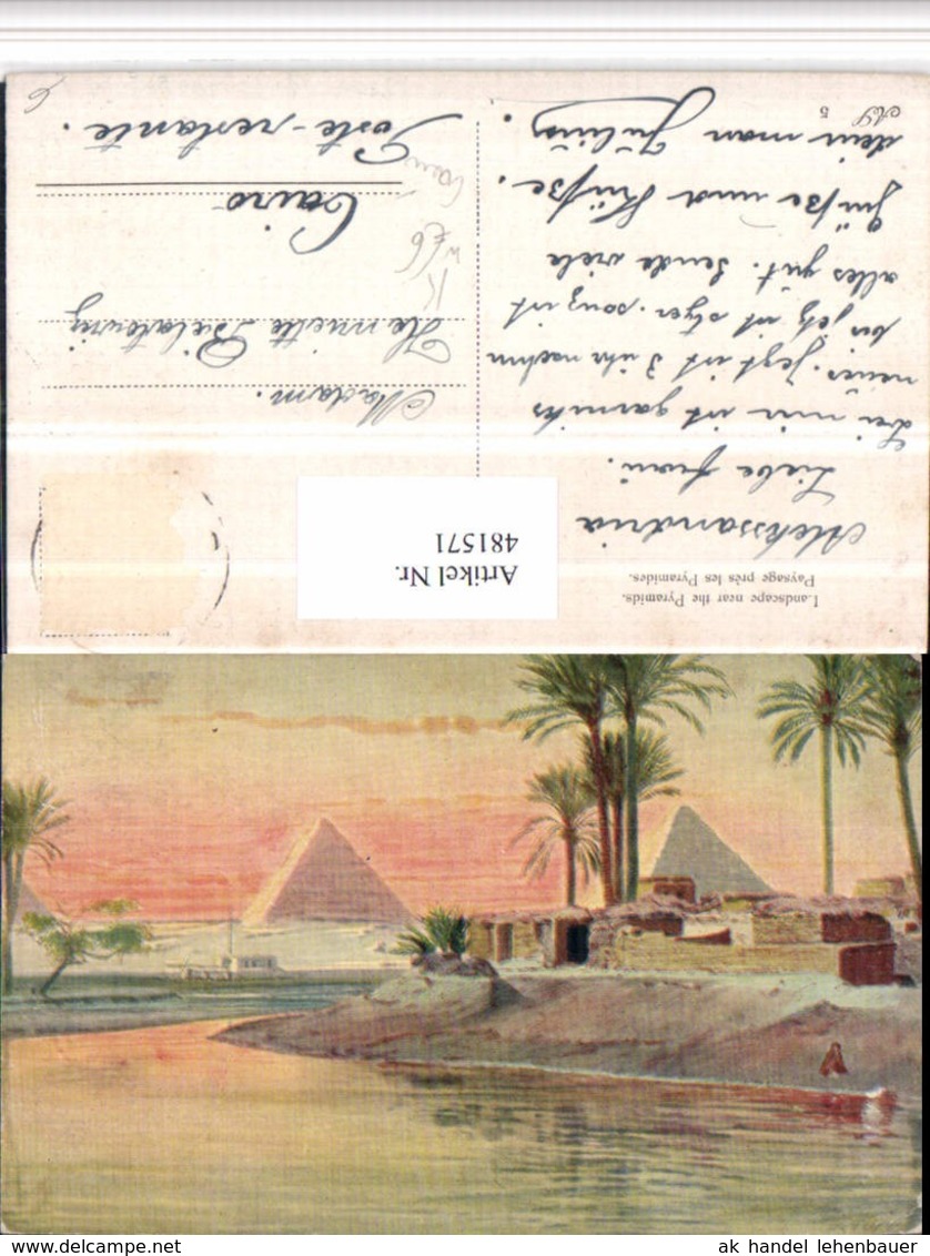 481571,K&uuml;nstler AK Egypt Cairo Landscape Near The Pyramids Pyramiden - Sonstige & Ohne Zuordnung