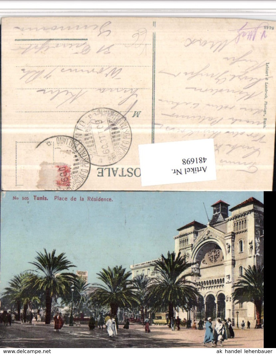 481698,Tunisia Tunis Place De La Residence Palmen Pub Lehnert &amp; Landrock - Tunesien