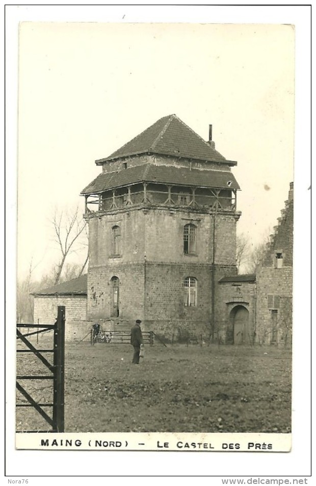 Carte Photo 1952 Maing (59)  "Le Castel Des Près " Gros Plan, Personnage - Autres & Non Classés