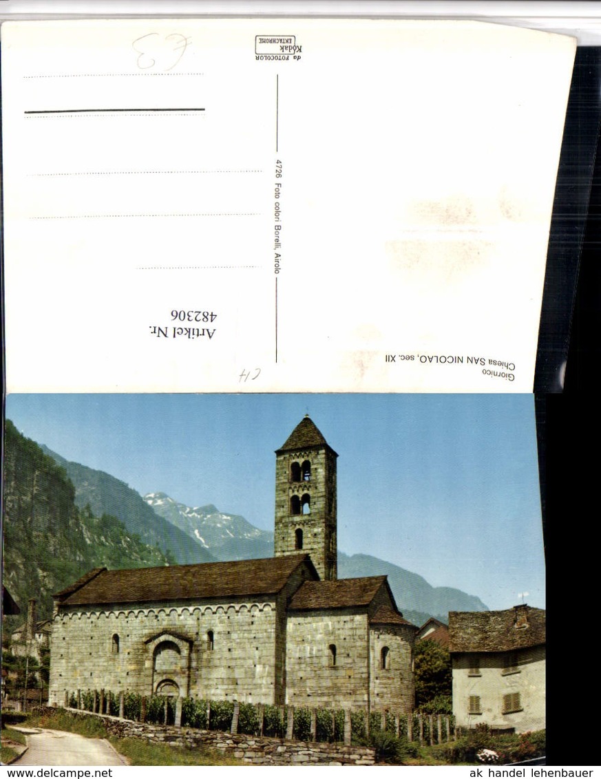 482306,Giornico Chiesa San Nicolao Kirche Bergkulisse Kt Tessin - Giornico