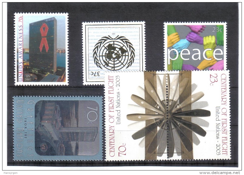 GUT1055 UNO NEW YORK 2002 Michl 912 + 920/22 + 923/24 ** Postfrisch SIEHE ABBILDUNG - Unused Stamps
