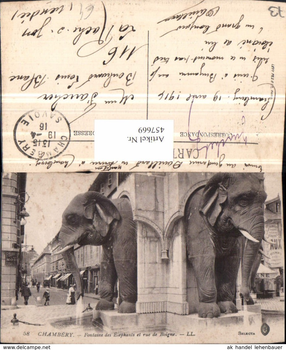 457669,Rhone-Alpes Savoie Chambery Fontaine Elephants Elefanten Brunnen - Sonstige & Ohne Zuordnung