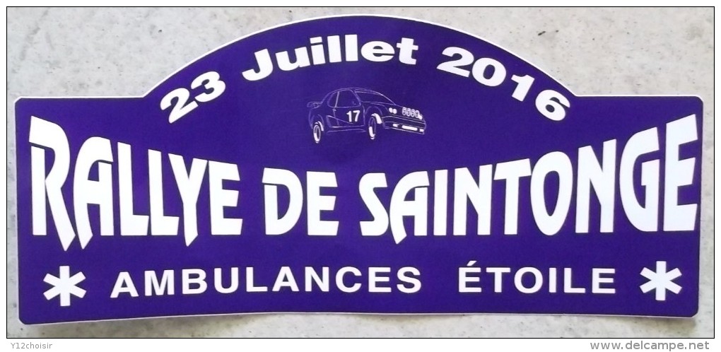 AUTOCOLLANT PLAQUE DE RALLYE DE SAINTONGE - Targhe Rallye