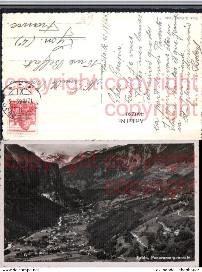 460280,Faido Panorama Generale Totale Bergkulisse Kt Tessin - Faido