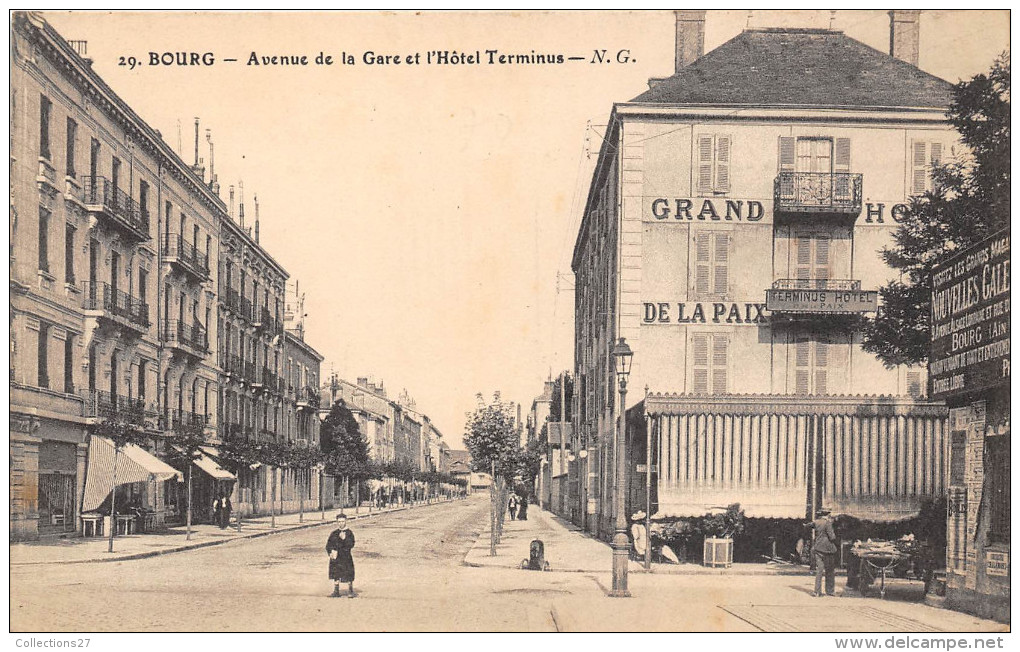 01- BOURG-EN-BRESSE-  AVENUE DE LA GARE ET L'HÖTEL TERMINUS - Otros & Sin Clasificación