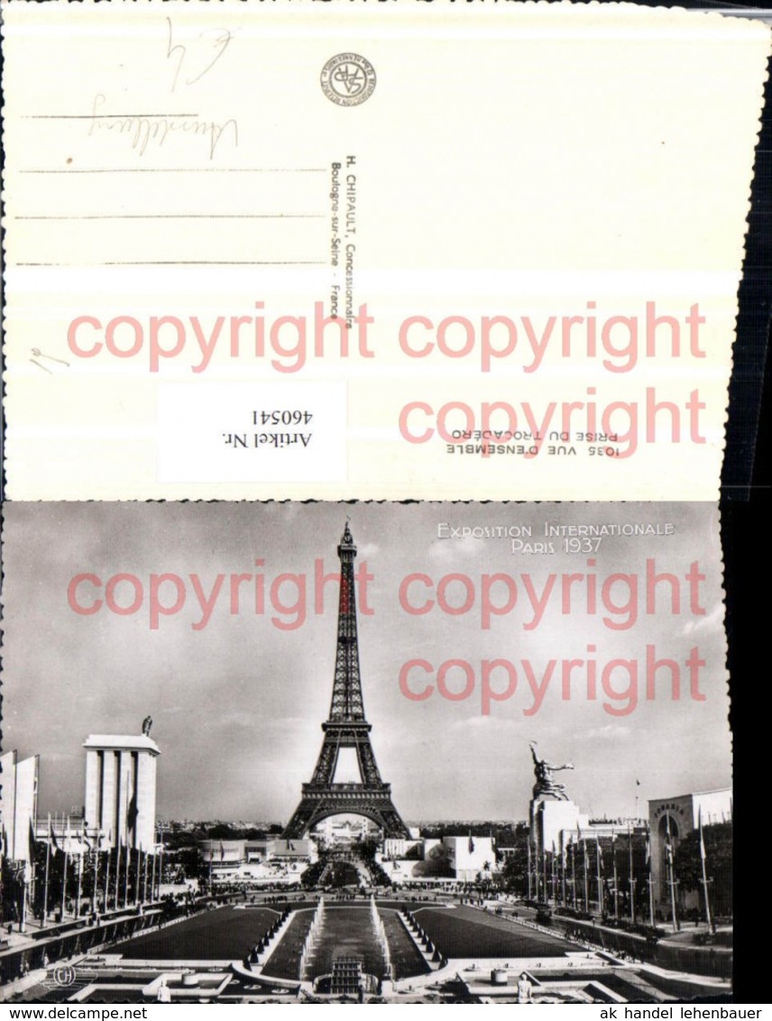 460541,Ausstellung Exposition Internationale Paris 1937 Eiffelturm - Esposizioni