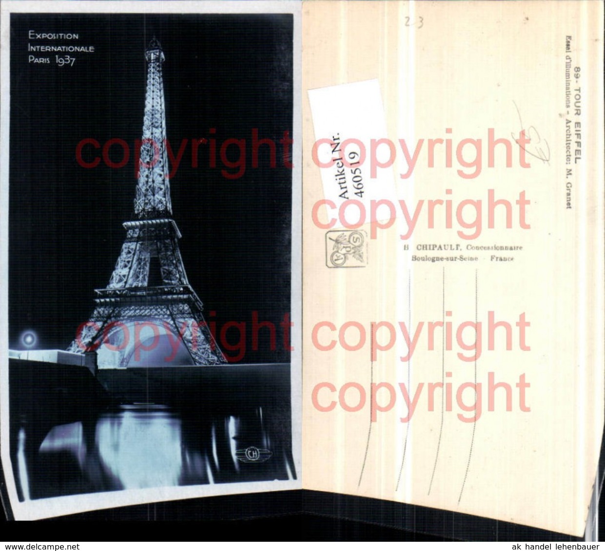 460519,Ausstellung Exposition Internationale Paris 1937 Tour Eiffel Eiffelturm - Ausstellungen