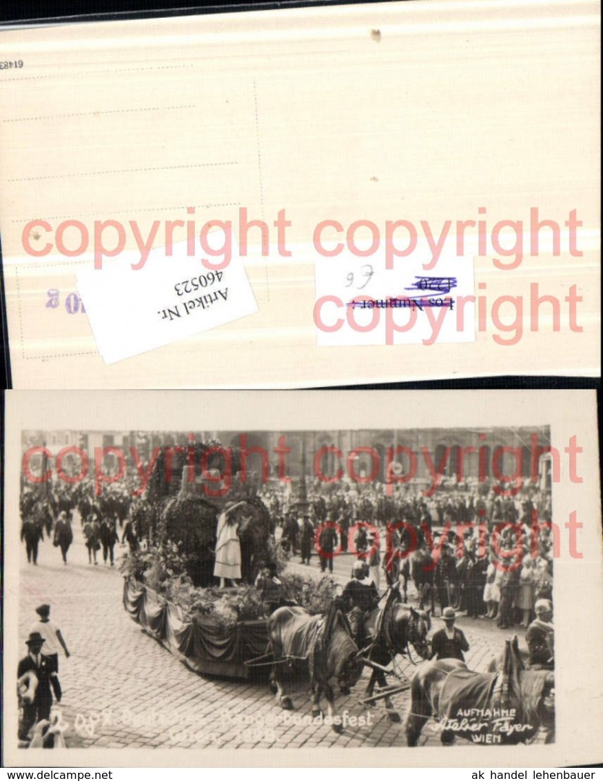 460523,Foto AK 10. Deutsches S&auml;ngerbundesfest Wien 1928 Parade - Ausstellungen