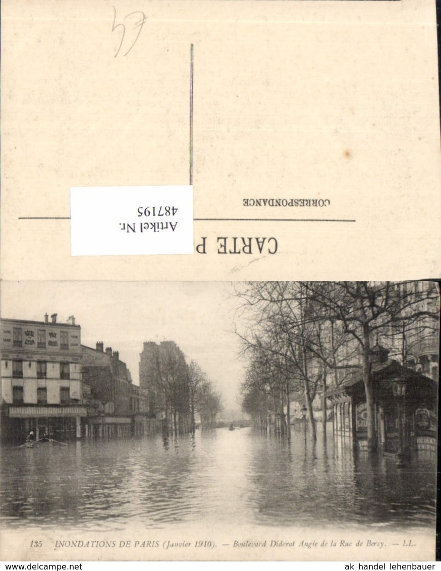 487195,&Uuml;berschwemmung Inondations De Paris Boulevard Diderot Angle De La Rue De Bercy - Überschwemmungen